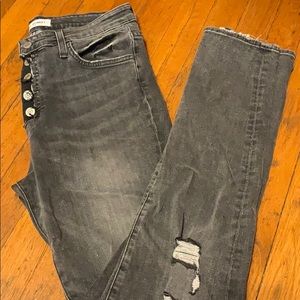 flying monkey button fly distressed jean